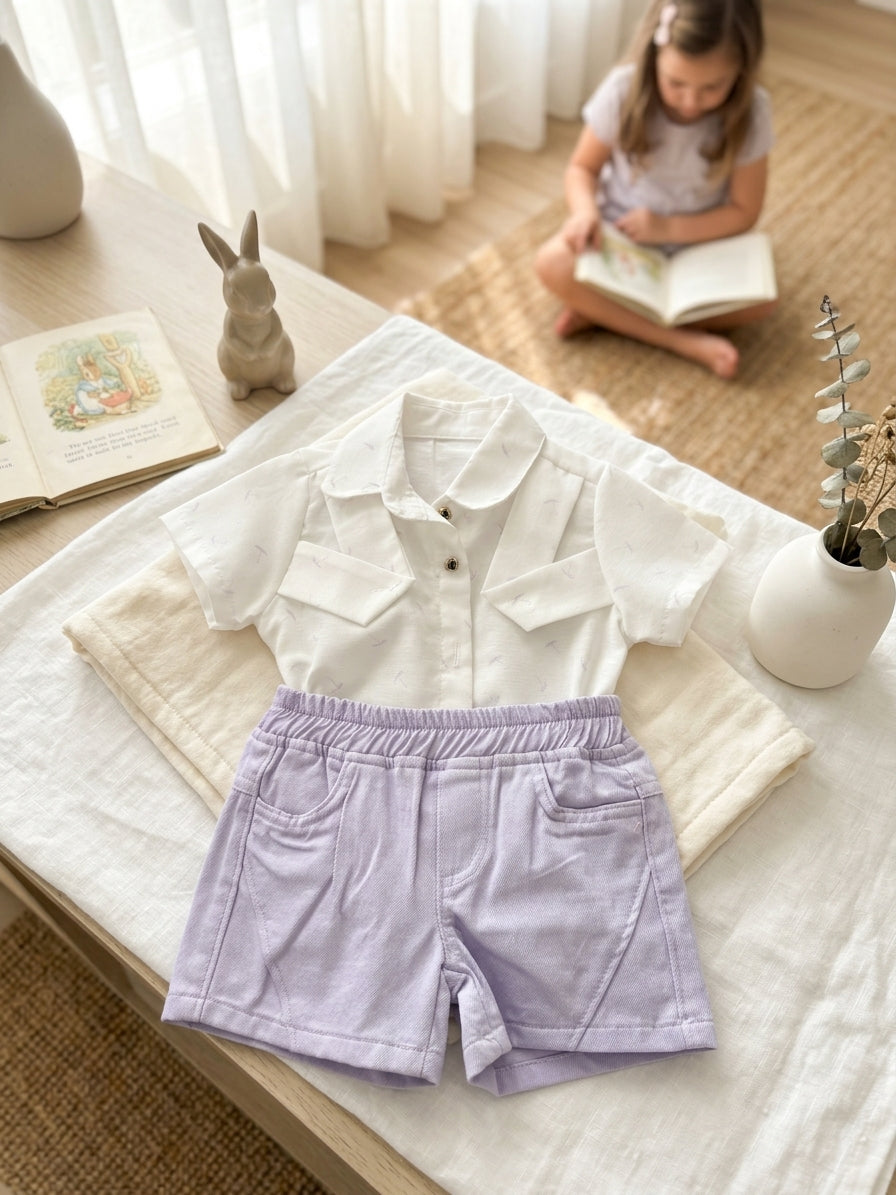 Set cămașă cu guler și pantaloni scurți, Aynur Bebe, 2-4 - 3 ANI [ps:1b79c313-6bd5-43b0-84ce-d52224bace47]