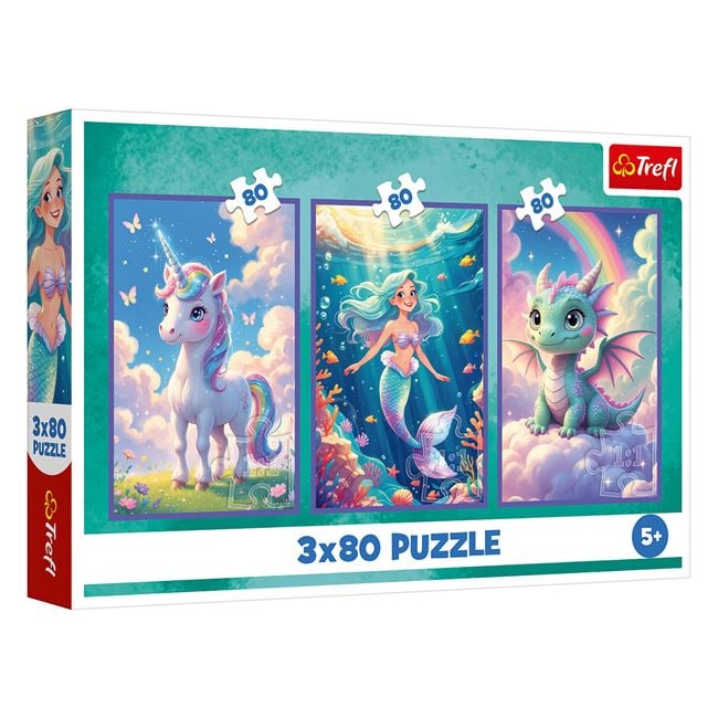 Puzzle Creaturi Fantastice 3 in 1 Trefl Jumbo - 80 piese - Default Title [ps:5ec11038-6f59-4629-b3f7-b0cd043de24c]