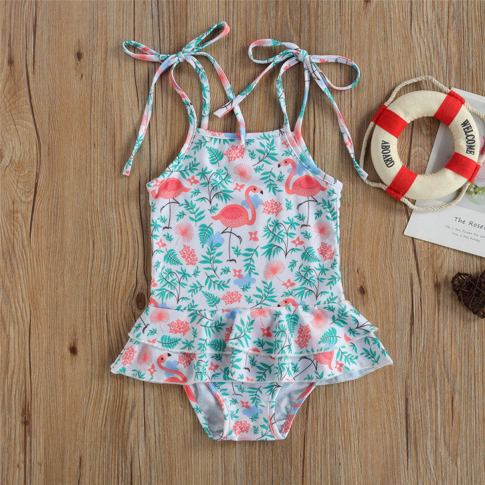 Costum de baie cu volan si bretelute Drool (Marime: 120, Model: Flamingo) [ps:a668eb87-d02c-4cd7-8043-60ae1ff5d64e]