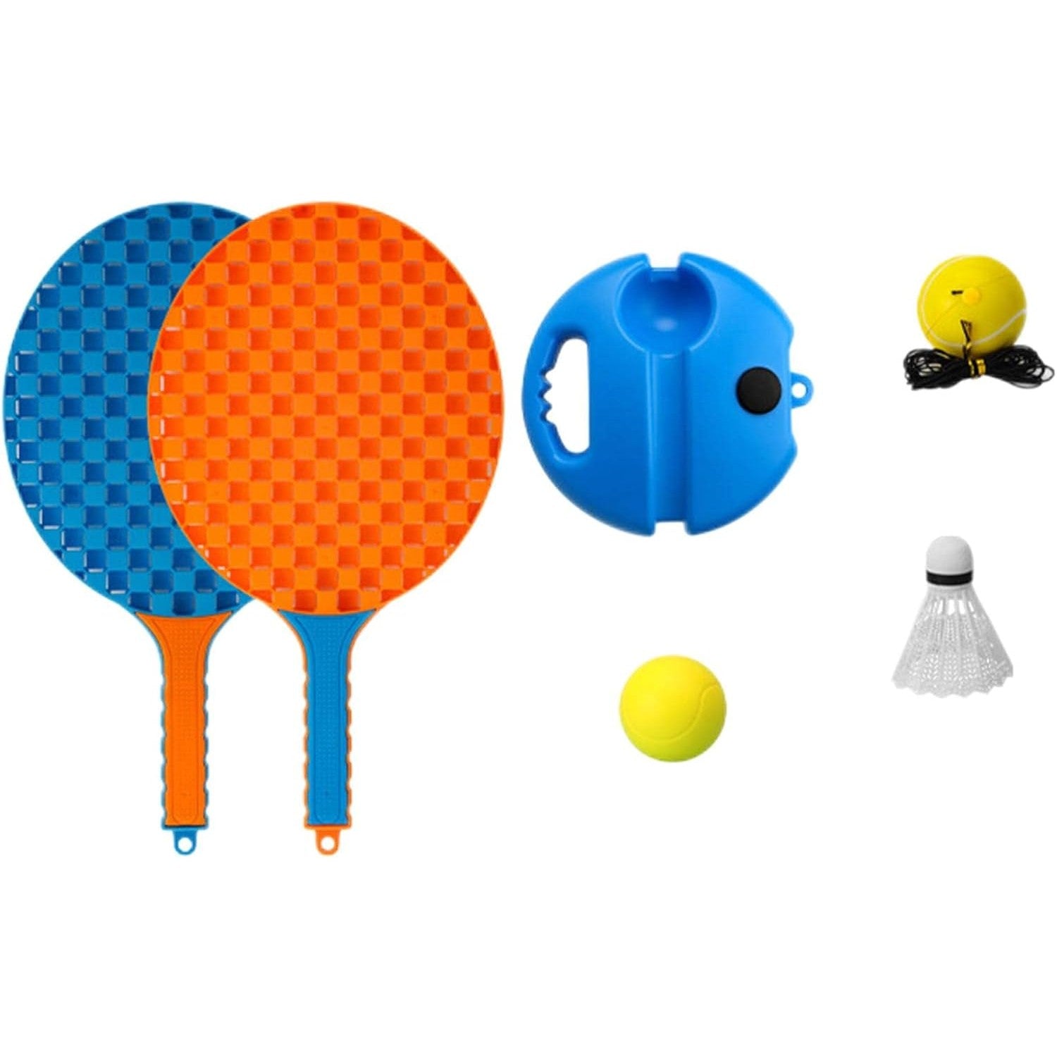 Set Badminton Copii Flippy, 2 Palete și Mingi, Albastru - Albastru Portocaliu [ps:a77ed0a9-a014-476d-a769-fc081a058b51]