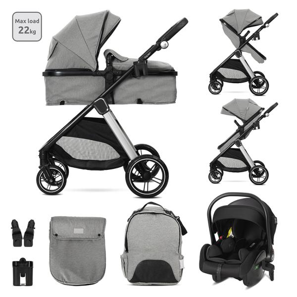 Cărucior Set 3 în 1 Lorelli Aspen, Verde, până la 22 kg - Grey [ps:bab9d07e-6824-4305-9a20-cb543d76d93e]