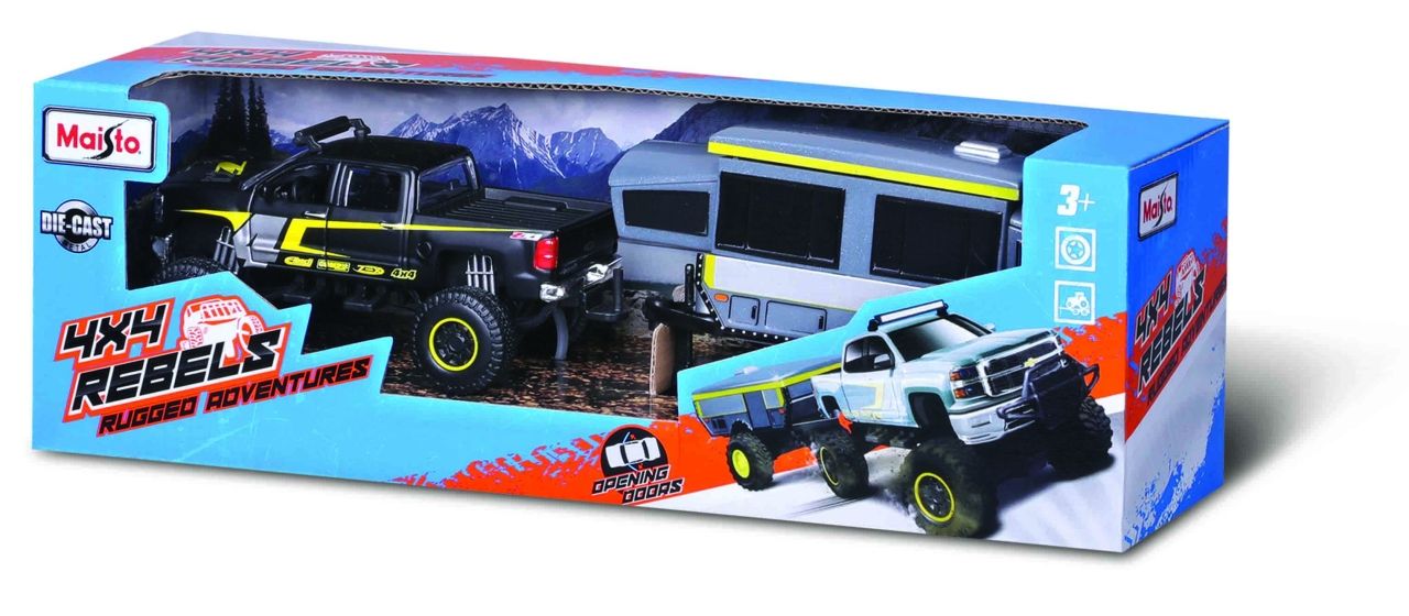 MAISTO MASINUTA METALICA 4X4 REBELS RUGGED ADVENTURES CU - Negru [ps:518088c0-b862-4314-8515-9622ecc218ad]