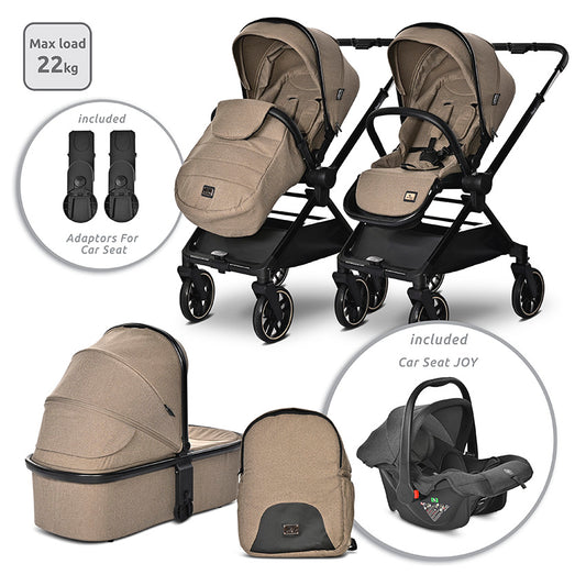 Cărucior Set 3 în 1 Lorelli Reya, Mâner Reversibil, Maro - Brown [ps:b64c2f3d-8d48-4f6f-abd6-66a51a70e9cd]