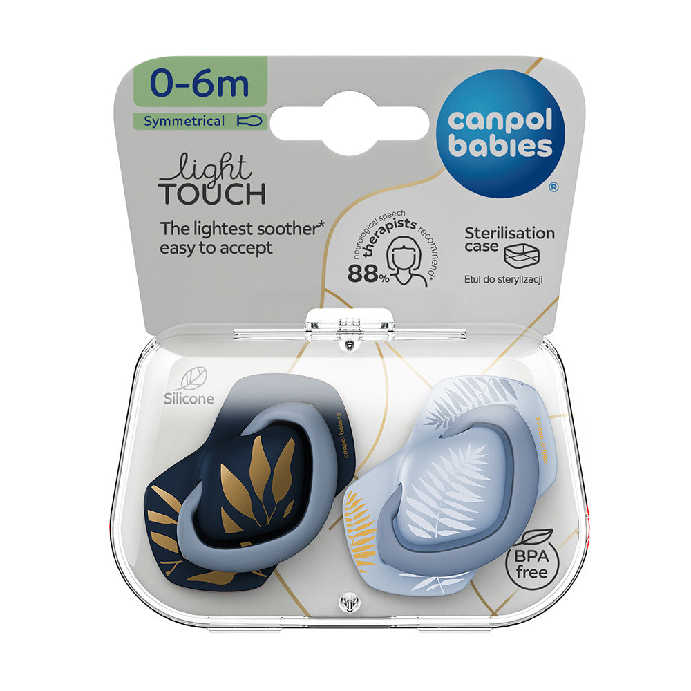 Canpol Babies Suzeta simetrica din silicon 0-6m Gold 2 Pcs 22/664_Blu [ps:21cef7bc-f35f-480f-9fa0-cc1da2c4d4ca]