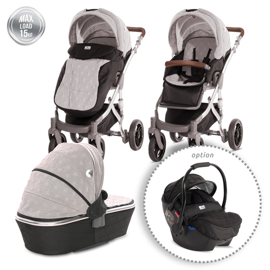 Cărucior Set Lorelli Rimini Premium, Galben-Negru - Gri Stars [ps:bc0dedd8-1ab8-4cca-b335-8f7837c89b76]