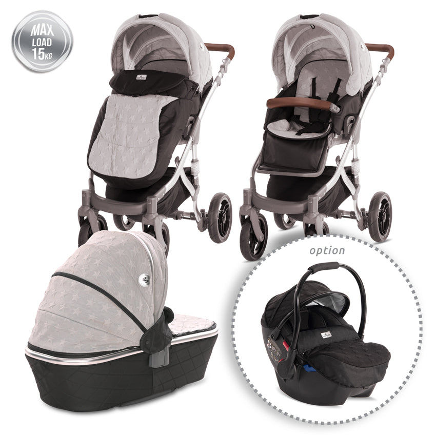 Cărucior Set Lorelli Rimini Premium, Galben-Negru - Gri Stars [ps:bc0dedd8-1ab8-4cca-b335-8f7837c89b76]