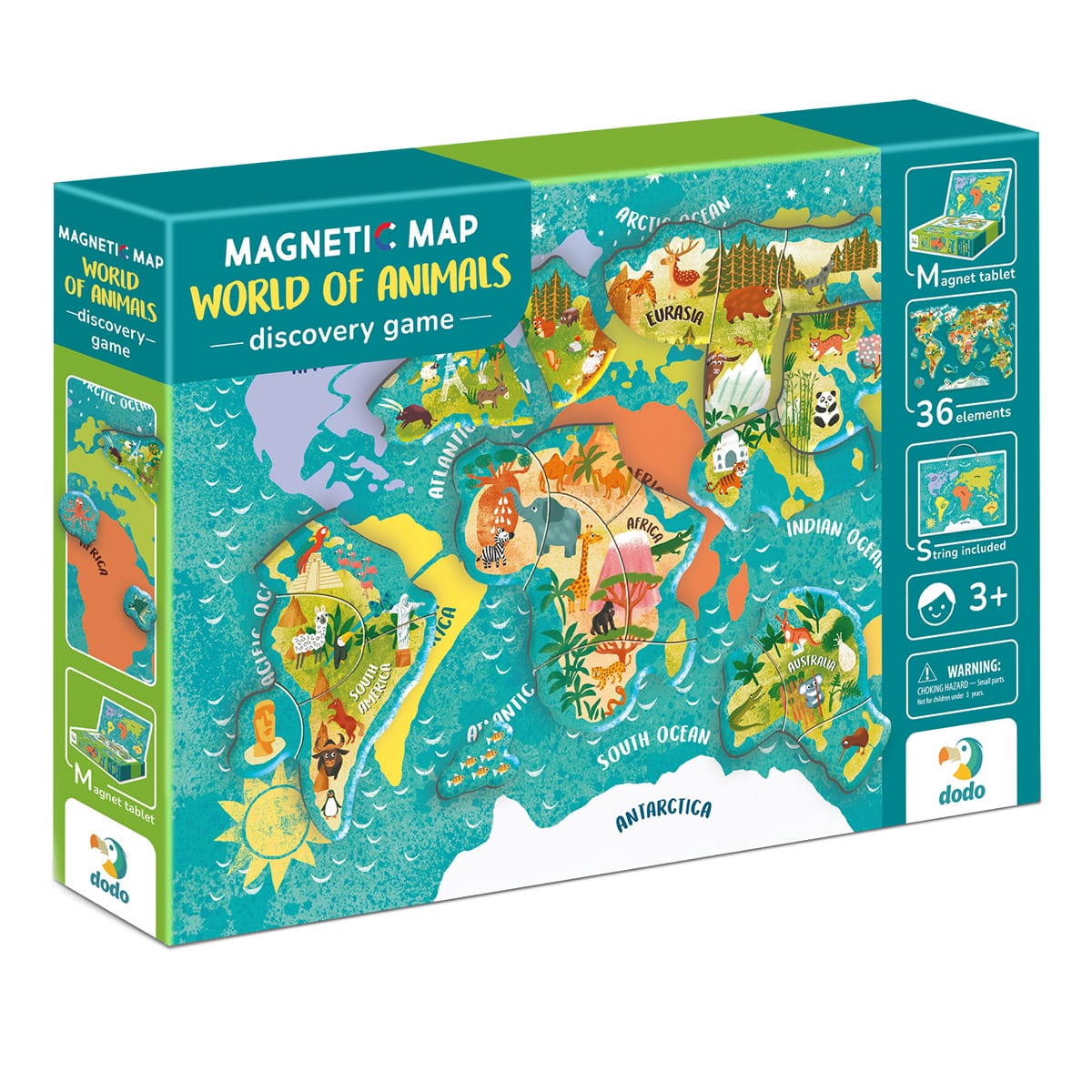 Puzzle Magnetic Harta Lumii cu Animale - Dodo Toys - Default Title [ps:2f89369b-9970-48d3-b4d3-2856b0e0461d]