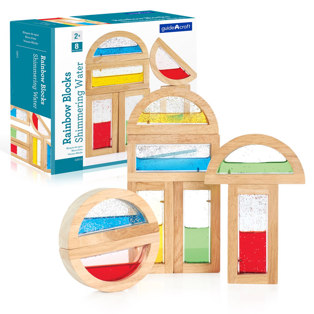 Rainbow Blocks Guidecraft - Blocuri Senzoriale cu Sclipici - Cu Lichid Colorat Si Sclipici Guidecraft [ps:c0fab680-1716-4ea6-8efb-0c7f92661fb3]