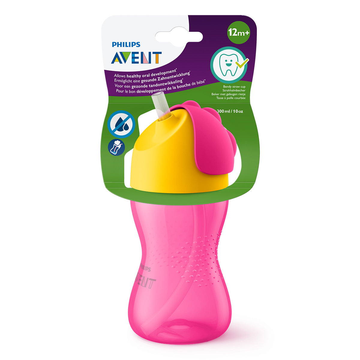 PHILIPS SCF798/02 Avent, cana cu pai, flexibil, 12 luni, roz/galben, 200 ml [ps:b579e2e4-a50a-4799-8a79-6210445af392]
