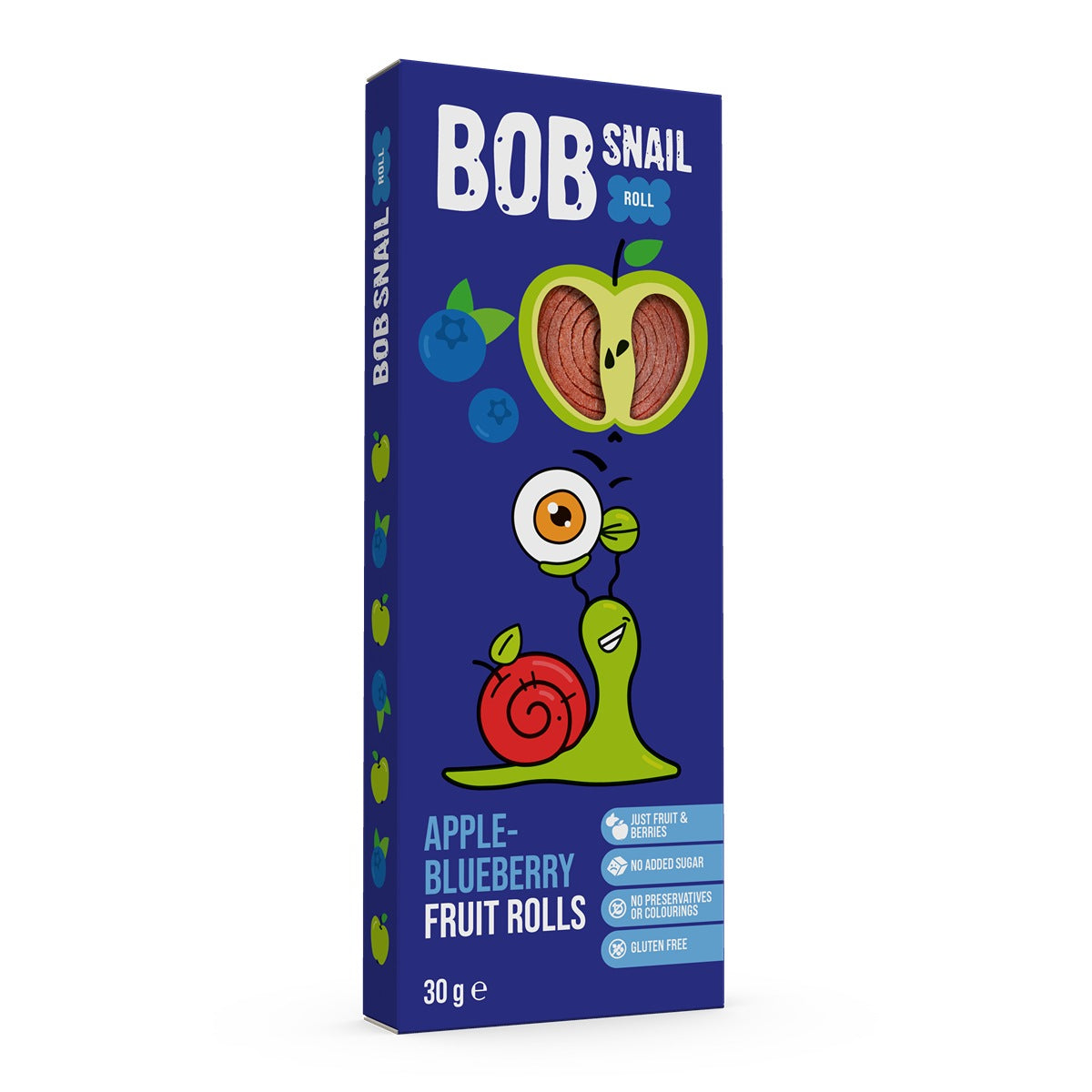 BOB SNAIL Fruit Rolls, Rulou din fructe, gustare din fructe, cu mere si afine, 30 g [ps:22e16b0d-5416-4b07-a287-ab8298b1e17b]