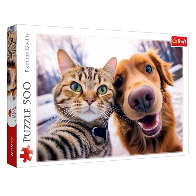 Puzzle Pisica & Caine 500 piese Trefl - Jumbo - Default Title [ps:bd0b412e-6567-4136-aec7-d0227f8fadcb]