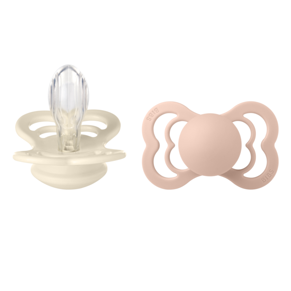 Set 2 Suzete BIBS Supreme Glow Latex, 6 luni - Blush/Vanilla - Silicon [ps:24717568-fffe-4b20-8ab6-97f97176d944]