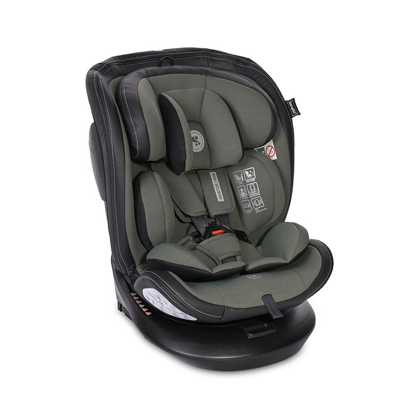 Scaun Auto Lorelli Aviator i-Size 360°, 40-150 cm, Gri - Green [ps:bfab953e-4053-47db-b4a1-4873b0c134f8]