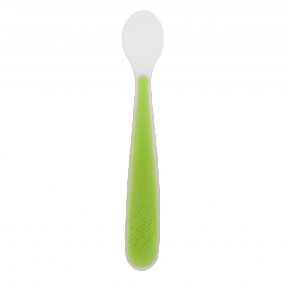 Lingurita silicon Chicco 6luni+, verde - Verde [ps:cf8e4443-c678-479c-a9b0-e5be7de0b538]