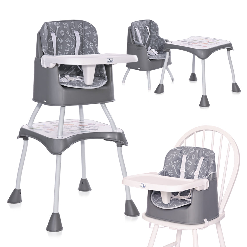 Scaun Masa Inalt Lorelli Trick 3in1, Grey Candy - Gri Candy [ps:7d5d4d1f-4f58-4566-a6f3-37e114413cbe]