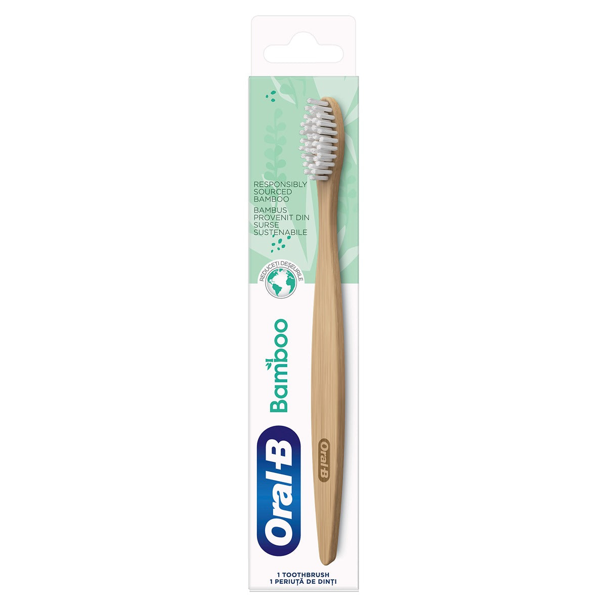 ORAL-B Bamboo Normal, periuta de dinti, 40 medium, alb, 1 buc [ps:3cb81e5b-baae-4b30-a58a-11b5433aaf8b]
