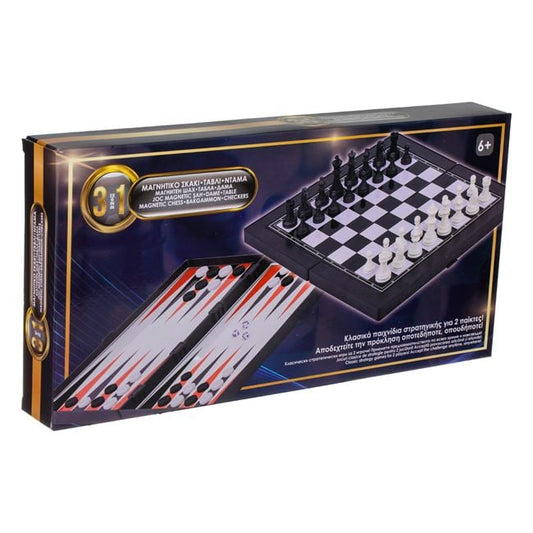 Joc de Voiaj Magnetic 3 in 1 Sah, Dama, Table Jumbo - Default Title [ps:686bb237-4665-4906-9482-4c6f17eac9dd]