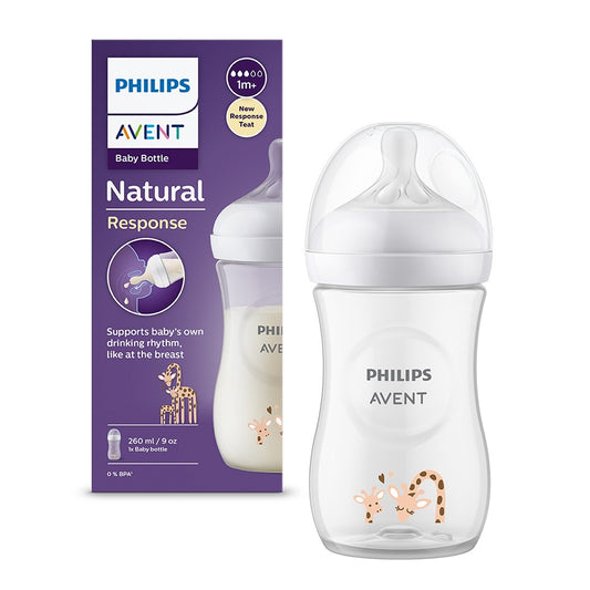 PHILIPS SCY903/66 Avent, biberon, natural response, decor girafa, 1 luna+, 260 ml [ps:d79a411d-71e6-484e-a091-967be62be008]