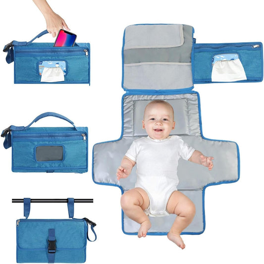 Geanta Schimbat Scutece Flippy, Impermeabila, Gri - Albastru [ps:da5b0a29-1d78-4e3e-a7cf-1f86f9f45684]