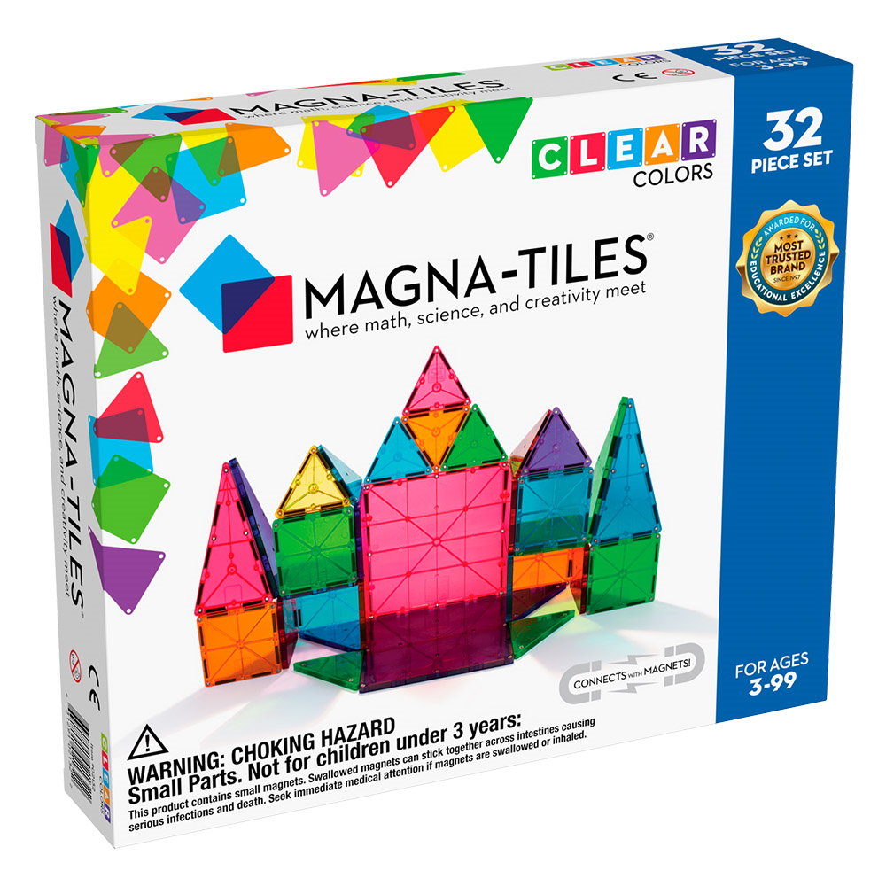 MAGNA-TILES Clear Colors, Set Magnetic 32 Piese - Default Title [ps:e2038925-de8a-4807-b29f-495543690fae]
