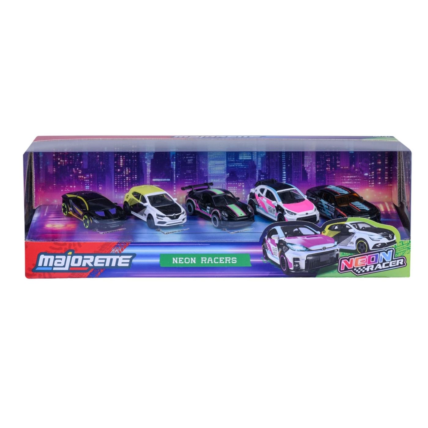 MAJORETTE SET 5 MASINUTE METALICE NEON RACER 7.5CM Simba - Multicolor [ps:794ec73e-06f8-4473-b7e6-72265cb86eef]