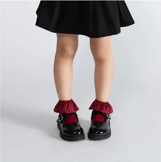 Sosete cu volan Drool (Culoare: Alb, Varsta: 4-6 ani) [ps:7205de41-5143-4e43-988c-a55778b5af21]