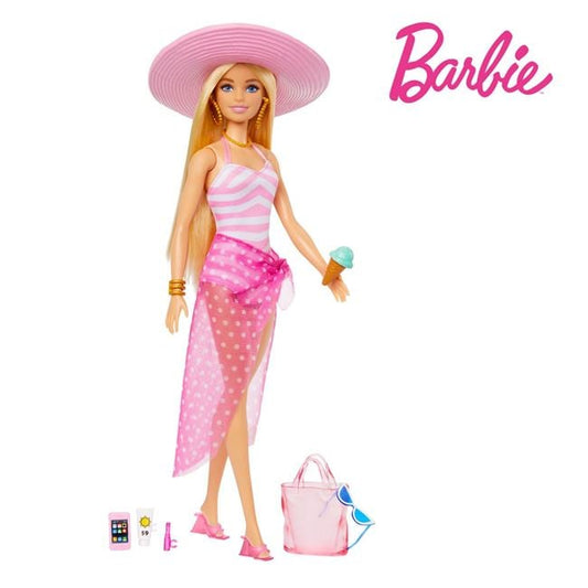 Papusa Barbie Beach Glam Costum de Baie & Accesorii - Jumbo - Default Title [ps:1aebd74d-1efa-41fb-b067-00e9ee49b261]