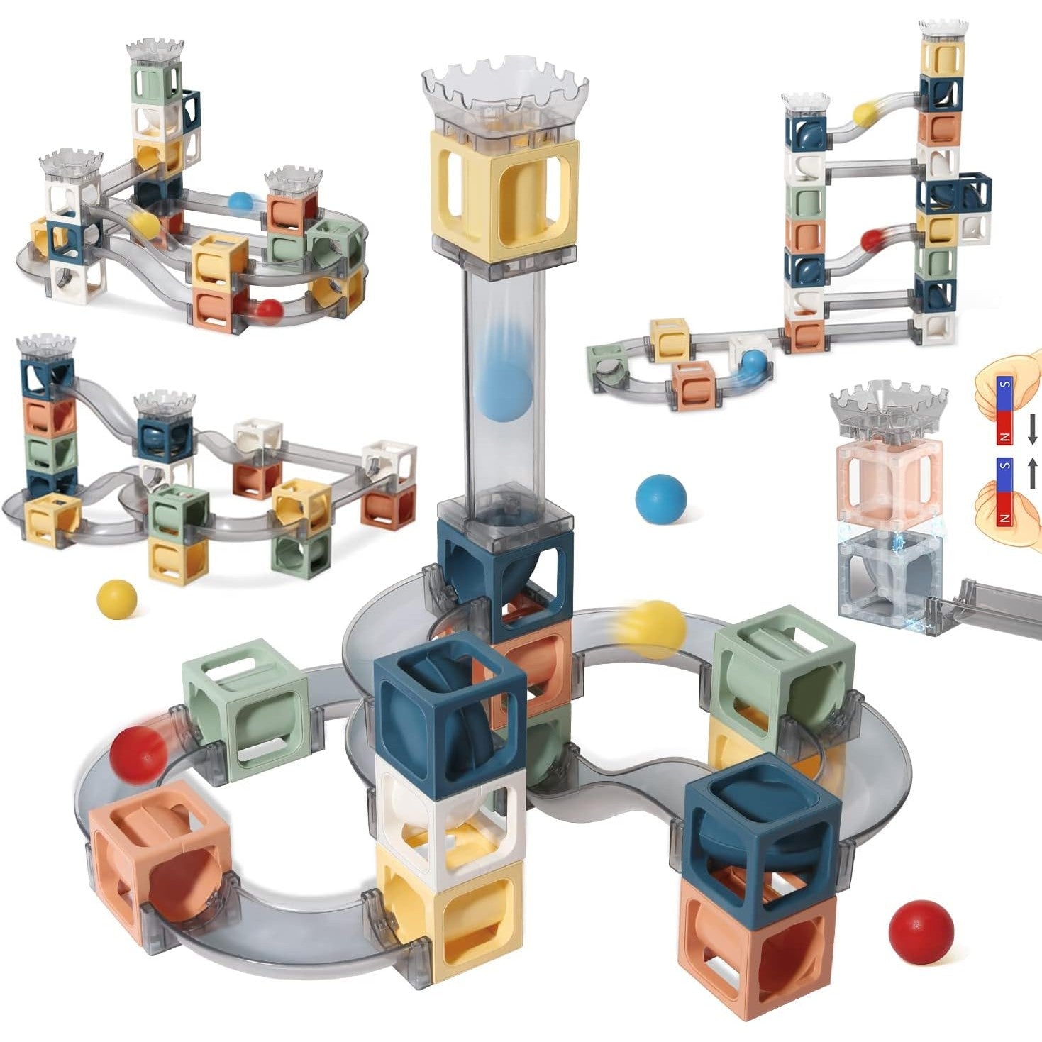 Set 120 Piese Magnetice de Construcție Flippy, 3 Ani - Tobogane [ps:7bb4c9aa-d24a-4e04-8a4e-c5a1699d8a40]