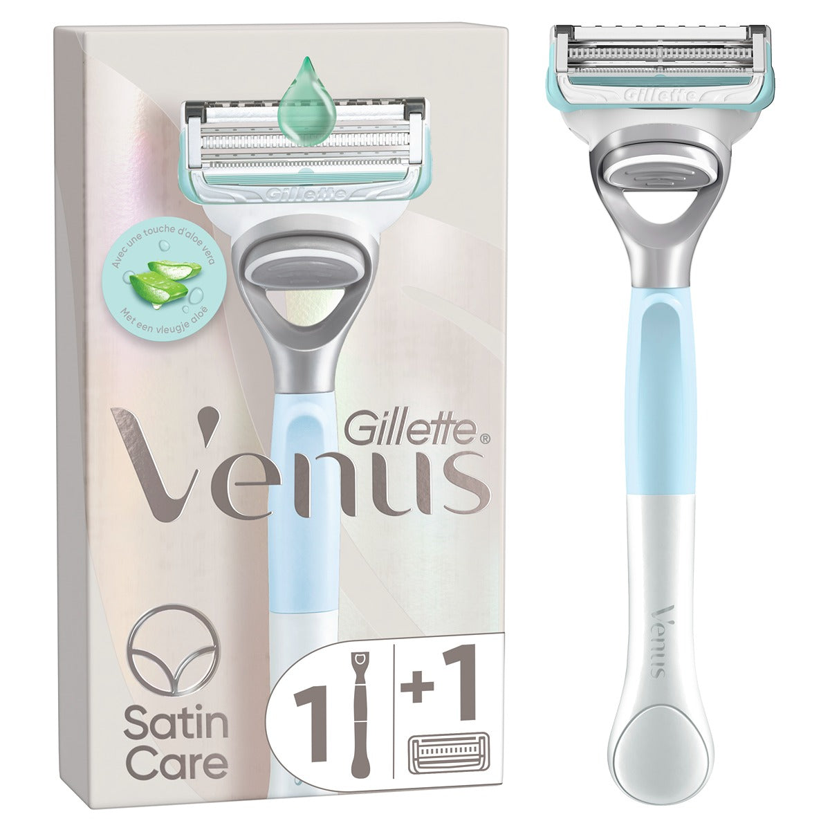 GILLETTE Venus Satin Care, aparat de ras, maner + 1 rezerva [ps:b83feaf5-2aa6-4030-8657-aea797bd9e3b]