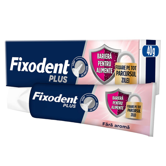 FIXODENT Plus Food Barrier, crema adeziva pentru proteza dentara, 40 g [ps:1be8ec97-59a6-4090-8da9-b221ecd3ab7a]
