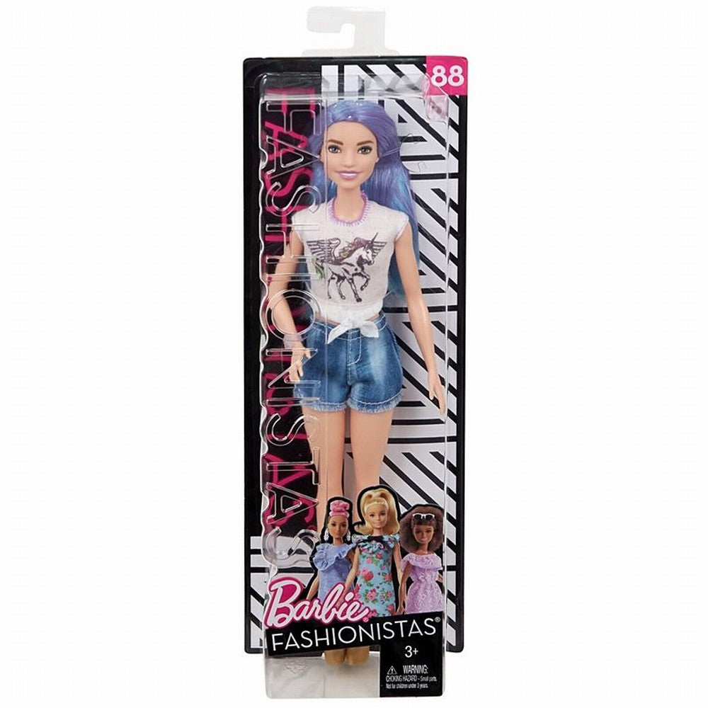 PAPUSA BARBIE FASHIONISTA CU PAR STRALUCITOR MOV [ps:81b172f9-03cf-4126-a875-d8f050bfc33f]