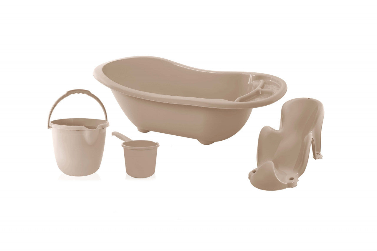 Set cadita de baie pentru bebelusi cu 4 piese, BabyJem (Culoare: Maro) [ps:5b39aa4f-506d-4dca-bd5f-816e7c02ccad]