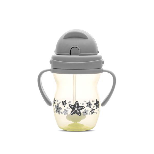 Cană cu pai anti-vărsare Lorelli, 275ml, Grey Yellow - Grey Yellow [ps:70db1570-3afc-43e3-a2ba-856c2d86905c]