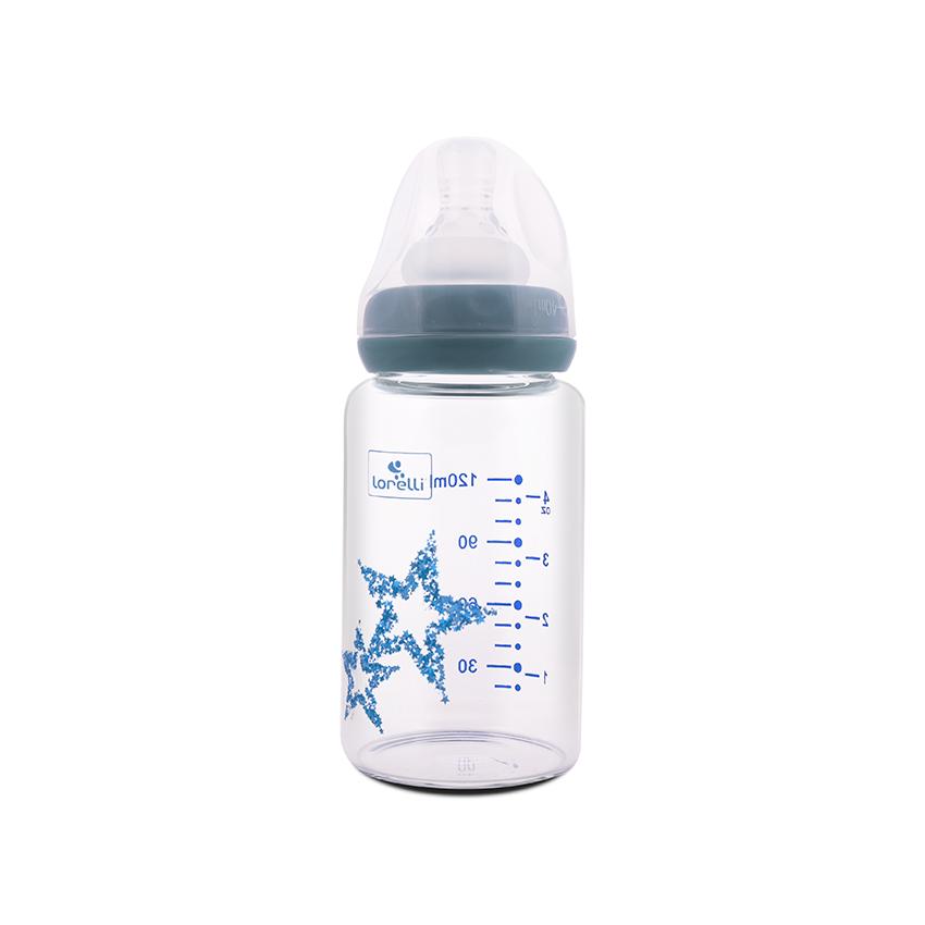 Biberon din sticla cu tetina anticolici, 120 ml [ps:a658b569-f98a-473d-8a46-4b34d7589503]