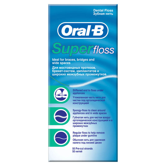 ORAL-B Super Floss, matase dentara, 50 m [ps:1240a9fe-36c6-4ec6-b396-d88dcf79821a]