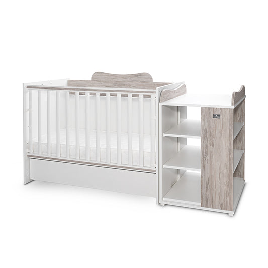 Pătuț Modular Multifuncțional Lorelli Multi, White Orchid - White & Artwood [ps:d421a594-daf5-4e28-a5f6-fea4610f9f77]