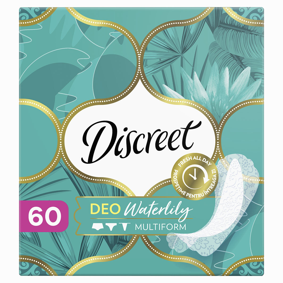 DISCREET Waterlily, absorbante zilnice, 60 buc [ps:7353b6ea-682e-4a65-bce2-46c310e74b39]