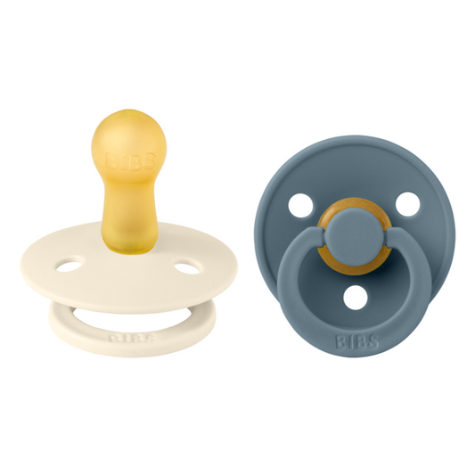 Set 2 Suzete BIBS Colour Latex, Tetina Simetrică, 0 luni - Ivory/Petrol [ps:4eba3013-7967-4f01-ae79-e028d2f3d250]