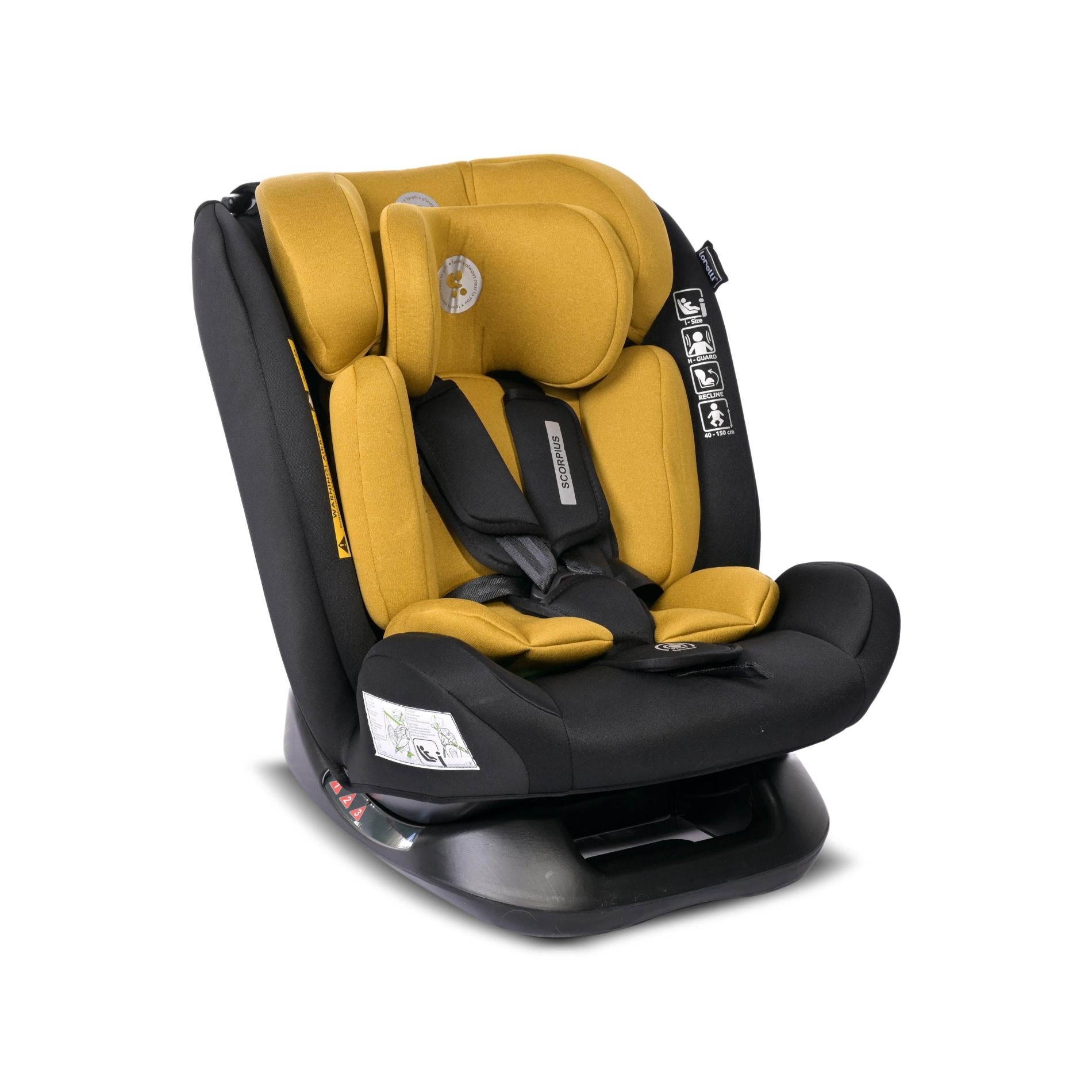Scaun Auto Lorelli Scorpius i-Size, 0 luni-12 ani, Beige - Lemon Curry [ps:63a39591-1375-4d71-a76a-ce846e9d7695]