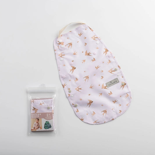 Baveta bebelusi 2 in 1 Miniware Catch & Cover, Golden Swallow [ps:7ad66ba6-4f0b-4b33-bf53-39233233a0a5]