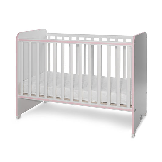 Pătuț Bebe Lorelli Sweet Dream, 60x120 cm, White Stone Grey - White Orchid Pink [ps:6482f02e-9ef2-4a9d-960e-afc4a0d64e36]