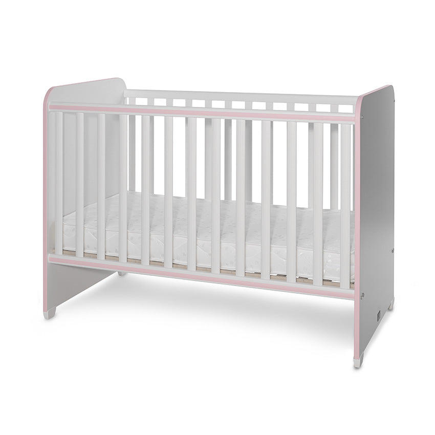 Pătuț Bebe Lorelli Sweet Dream, 60x120 cm, White Stone Grey - White Orchid Pink [ps:6482f02e-9ef2-4a9d-960e-afc4a0d64e36]