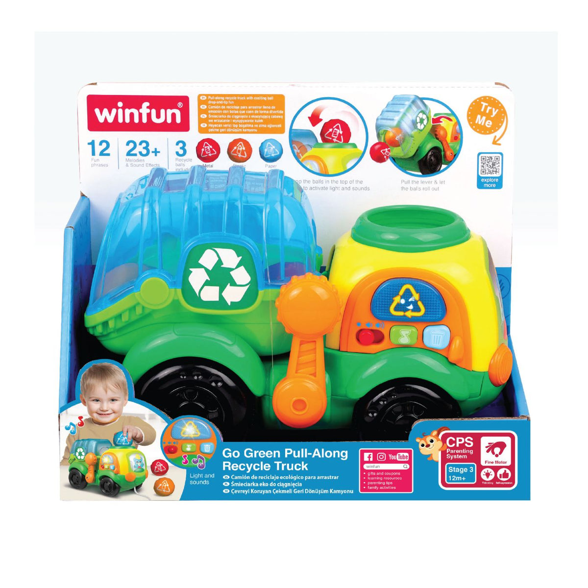 Camion de Reciclare cu Bile WinFun - Jucărie de Tras - Default Title [ps:10329faf-7976-4a7f-a843-1e9b64e61d77]