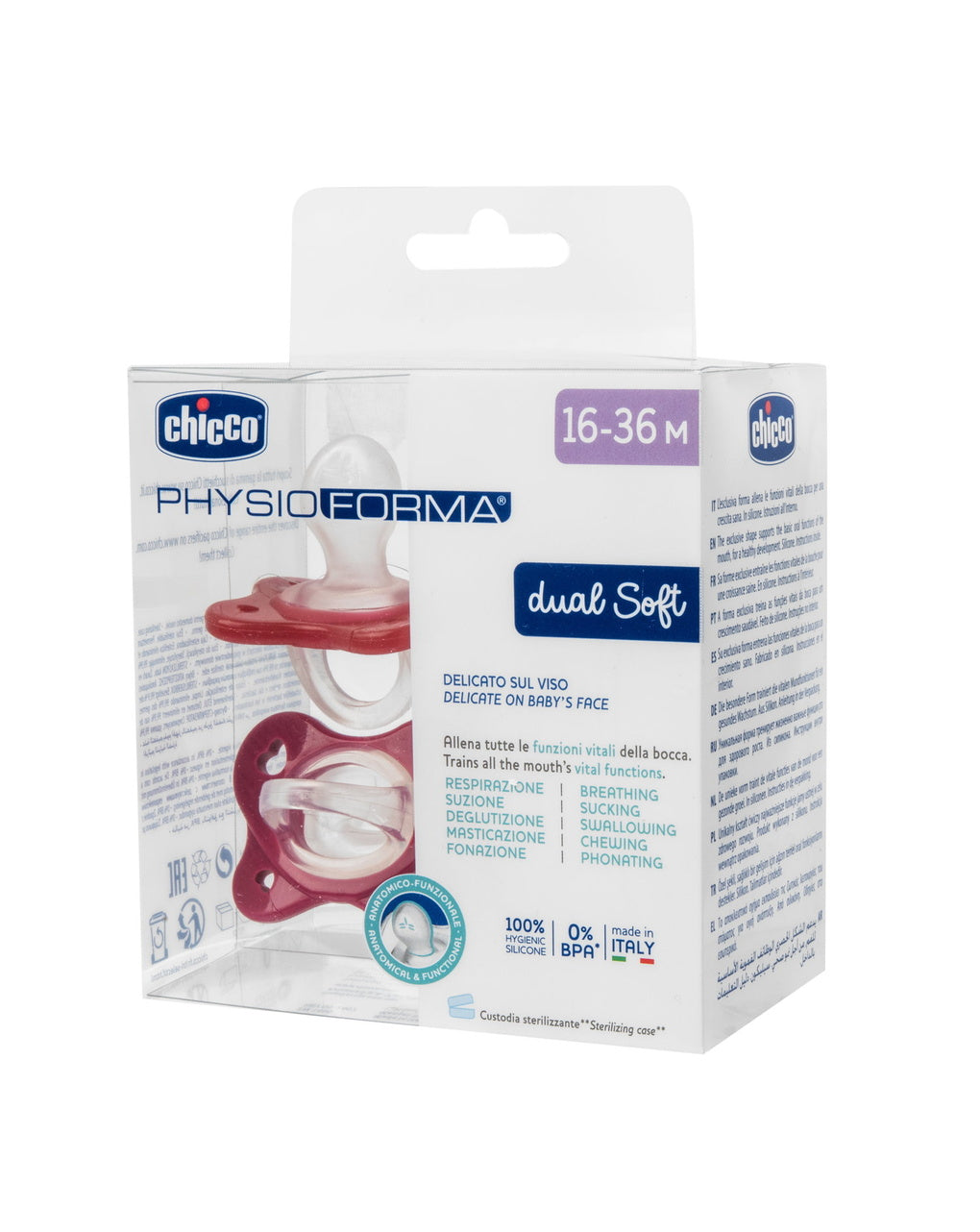 Suzeta anatomica Chicco PhysioForma DualSoft, 2buc, - 16-36kg [ps:eab5f1ee-59ef-4443-972f-383e87272411]