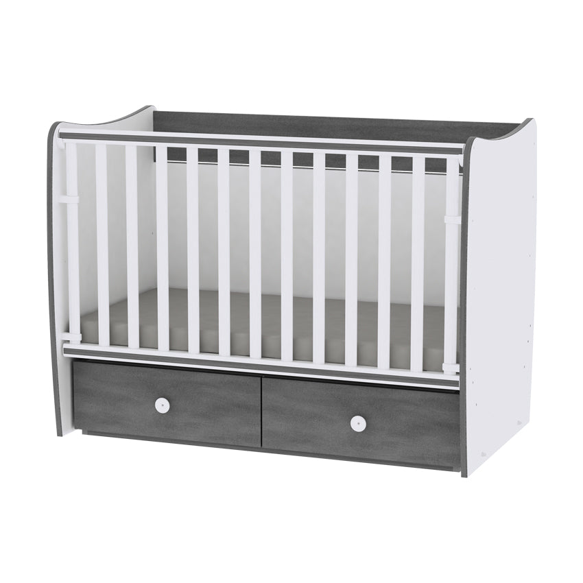 Mobilier Matrix New White & Cappuccino Lorelli | Patut Bebe - Alb/Gri [ps:f685429d-ec7b-4578-a315-e8cdbf8142a0]