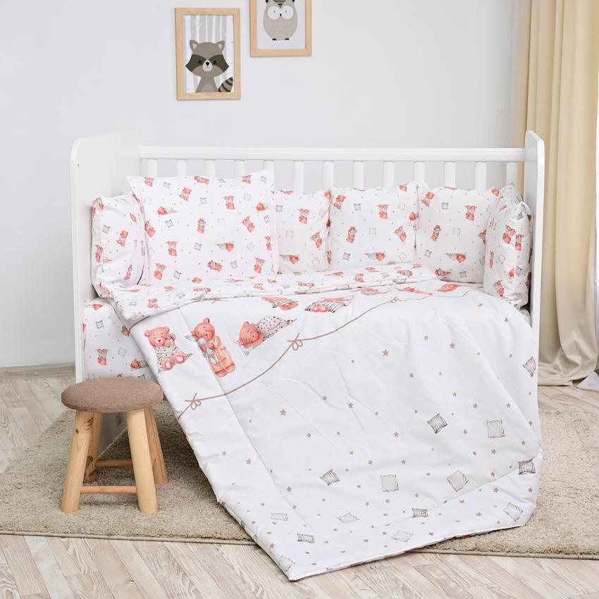 Set Lenjerie Pătuț Lorelli Train Grey, 8 Piese, 70x140 cm - Bej bears&pillows [ps:3b37e3c0-457a-43f3-b2a9-e2593b07274c]