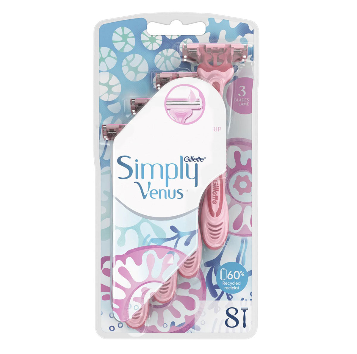 GILLETTE Venus Simply 3, aparat de ras, pentru femei, 8 buc [ps:495d7cf7-db52-46bc-8287-604f65c16034]