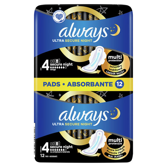 ALWAYS Duo Ultra Night, absorbante igienice, marime 4, 12 buc [ps:c8876008-9ebe-4c60-acb1-a0043a090e6f]