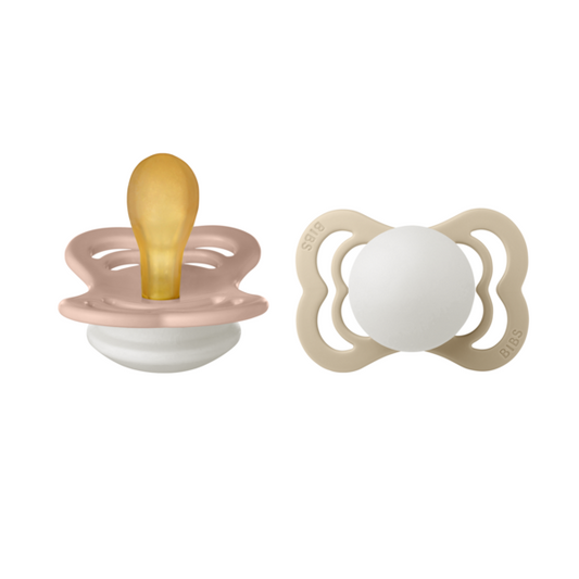 Set 2 Suzete BIBS Supreme Glow Latex, 6 luni - Blush/Vanilla - GLOW [ps:01b3b6d1-21d1-46b6-a65b-9ae2c09dec75]