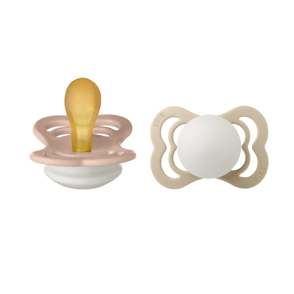 Set 2 Suzete BIBS Supreme Glow Latex, 6 luni - Blush/Vanilla - GLOW [ps:01b3b6d1-21d1-46b6-a65b-9ae2c09dec75]